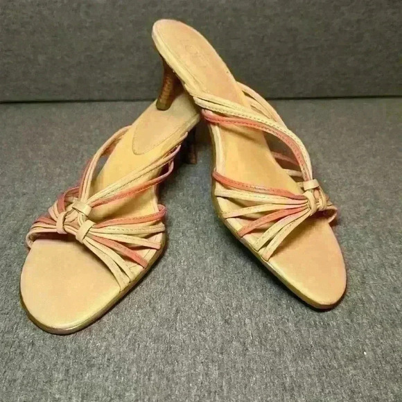 Ann Taylor Naomi Strappy Sling Back Multicolored Kitten Heel VTG Women Size 6.5 - Picture 3 of 12